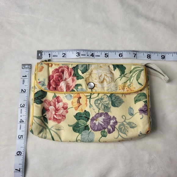 Vintage Galante Studios Yellow Floral Makeup Bag/Clutch. - Picture 12 of 13